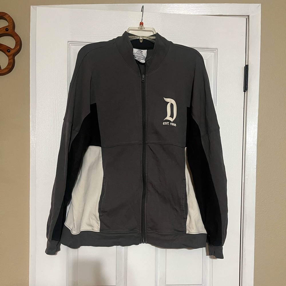 Disney Charcoal and Black Zip-Up Spirit Jersey Jacket-One Flaw